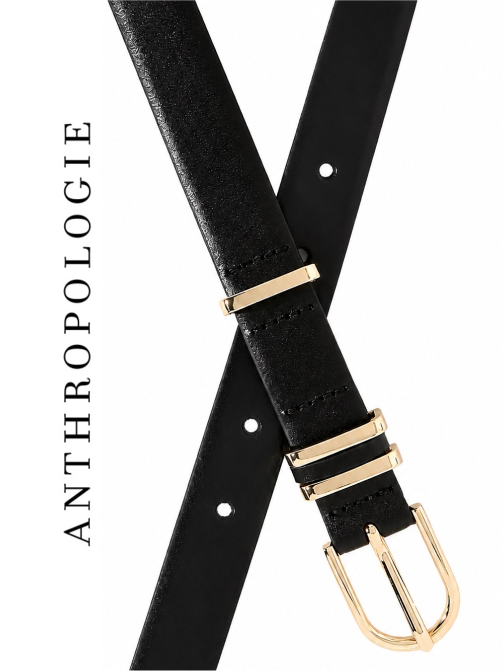 Anthropologie Black Basic Keeper Belt